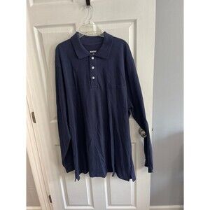 KingSize Long Sleeve Polo With Pocket Size 2XLT Blue